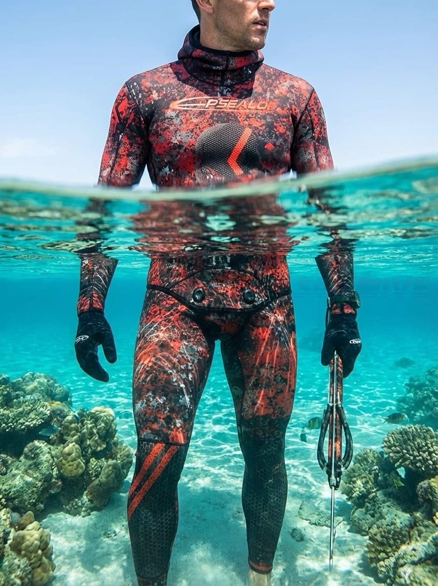 法國 Epsealon 戰術隱身套裝 彩魂紅 3mm 5mm 防寒衣 頂級布料 第 3 張｜海豹潛水 SealDIVE