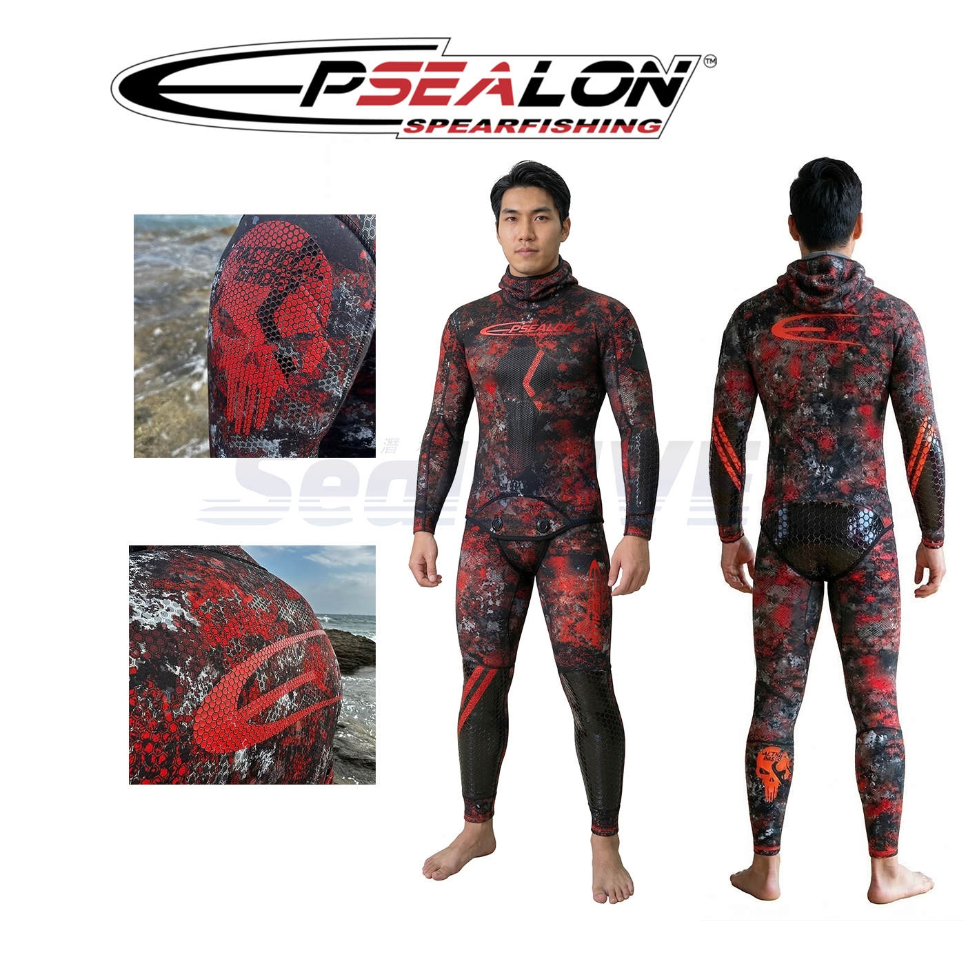 法國 EPSEALON 戰術隱身套裝 3mm 5mm 黃/藍骷髏 頂級防寒衣 戰術隱身手套 第 2 張｜海豹潛水 SealDIVE