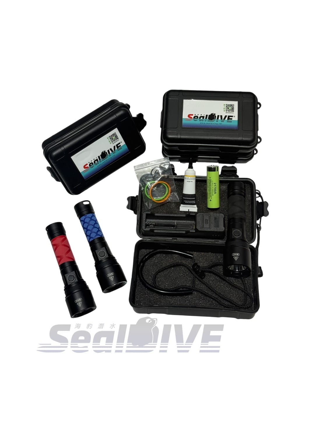 S.D 小P50 高品質潛水燈軍規盒裝版 獨家防滑設計 專業級五檔切換