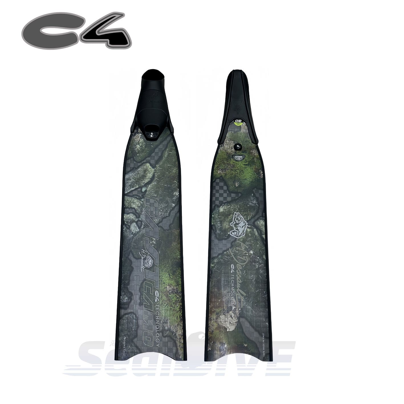 C4 HD CamoMed CamoBlack Carbon T700 碳纖維長蛙鞋 第 7 張｜海豹潛水 SealDIVE