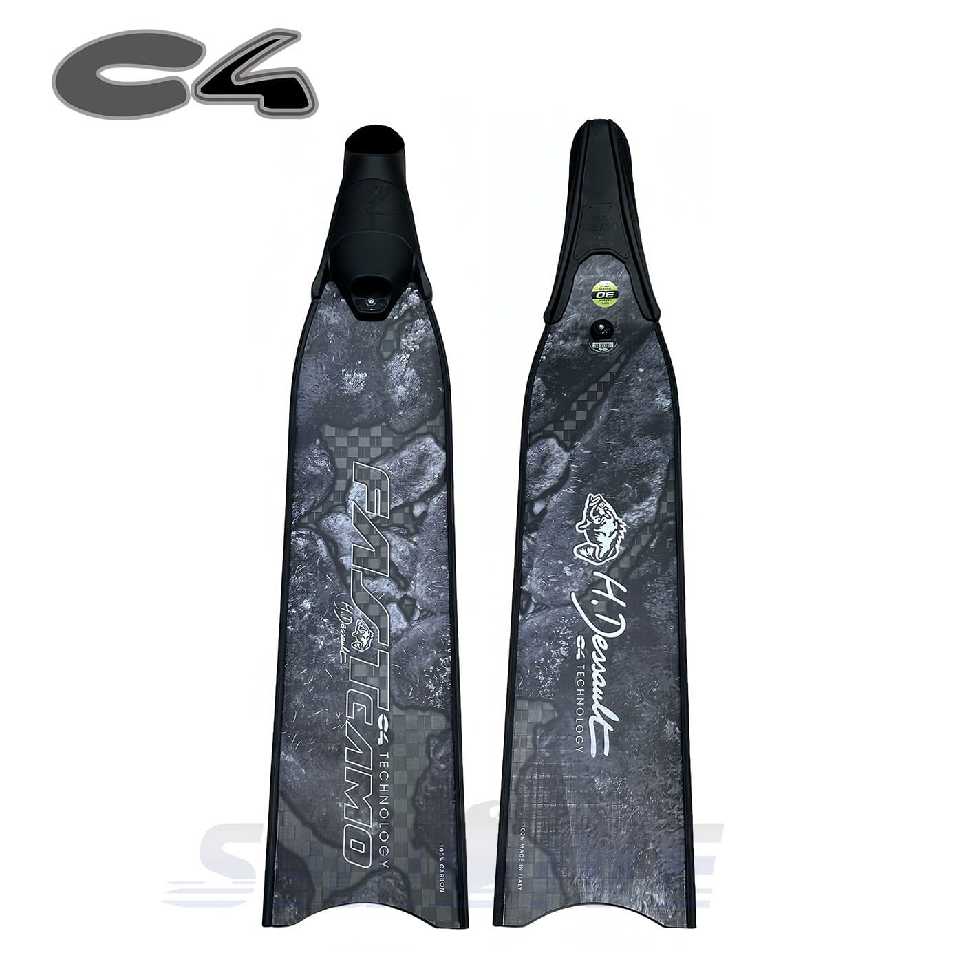C4 HD CamoMed CamoBlack Carbon T700 碳纖維長蛙鞋 第 6 張｜海豹潛水 SealDIVE
