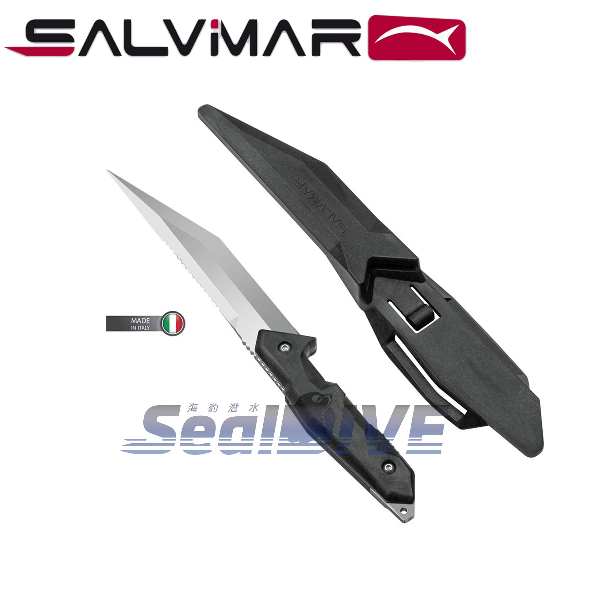 義大利 Salvimar ARES 大斜口潛水刀｜海豹潛水 SealDIVE 漁獵潛水裝備