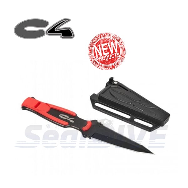 義大利 C4 Knife Ronin Red 紅色浪人｜海豹潛水 SealDIVE 漁獵潛水裝備