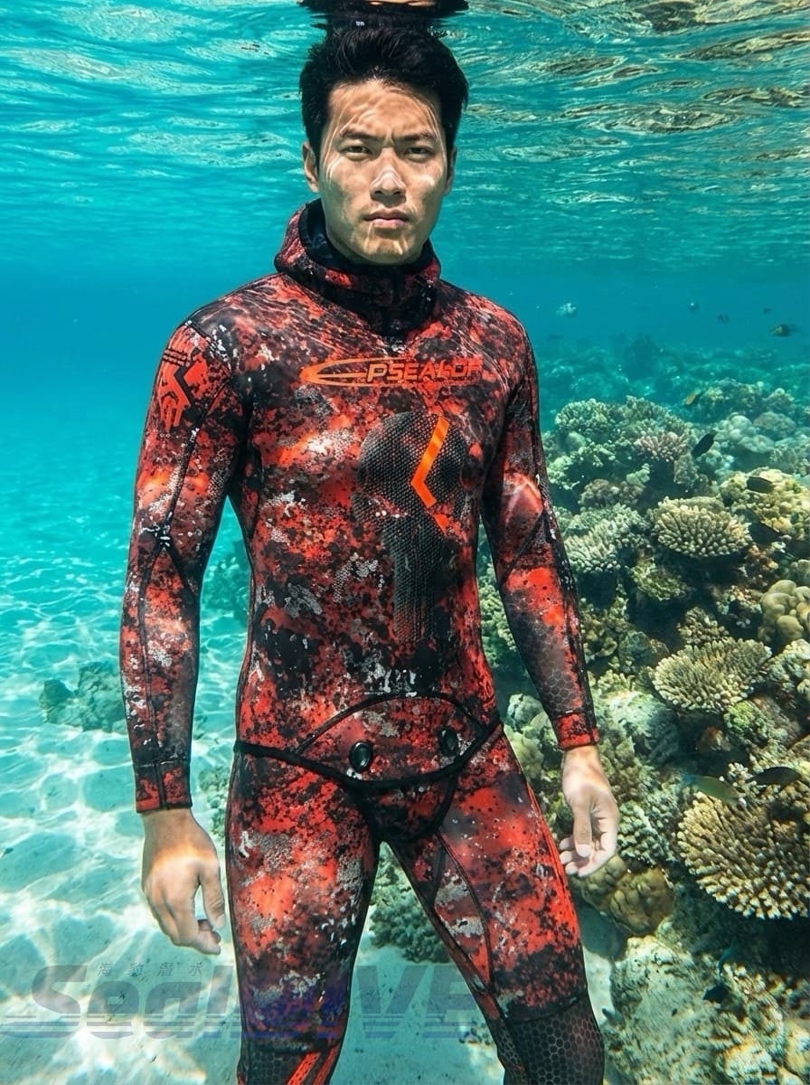 法國 Epsealon 戰術隱身套裝 彩魂紅 3mm 5mm 防寒衣 頂級布料 第 4 張｜海豹潛水 SealDIVE