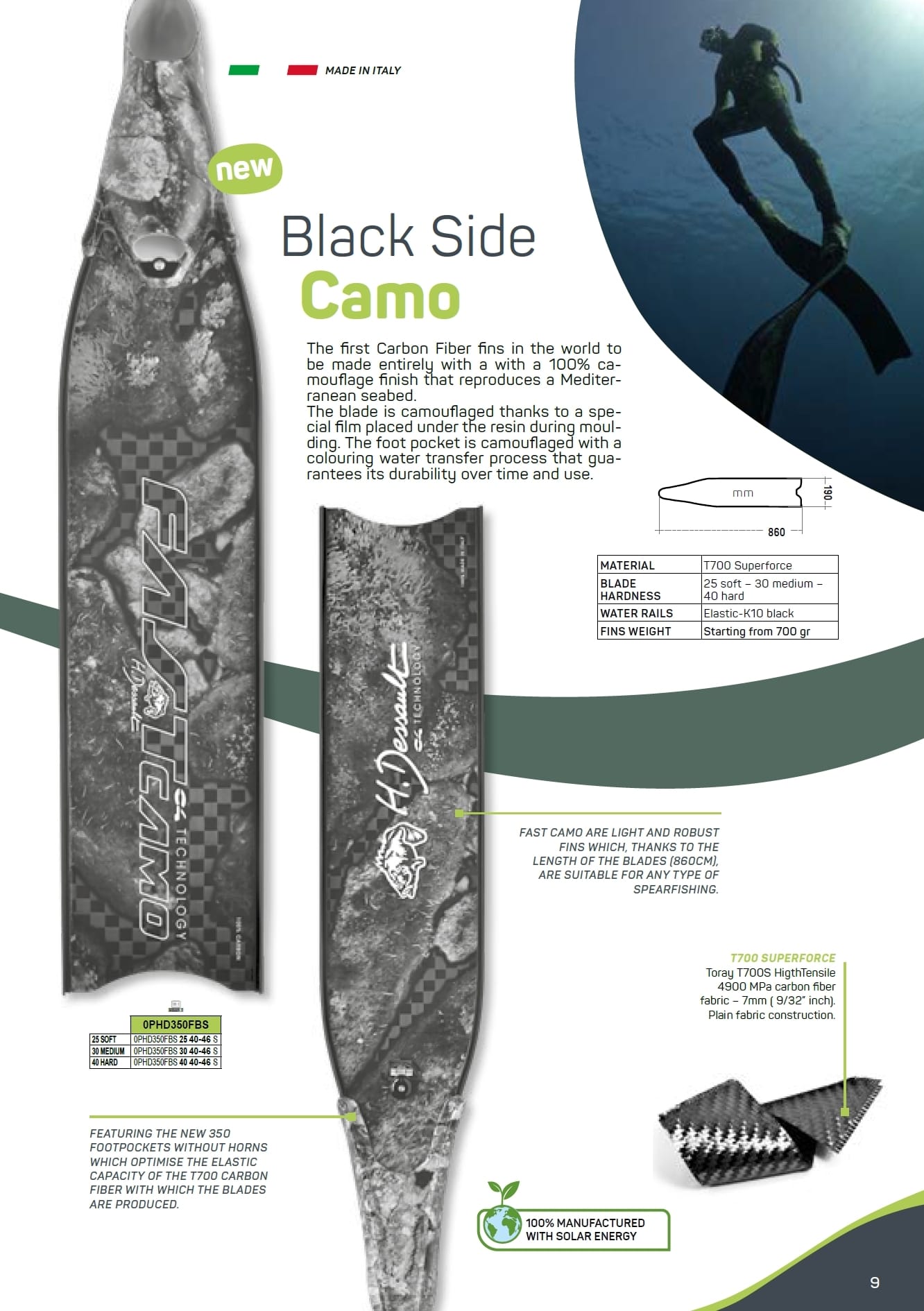 C4 HD CamoMed CamoBlack Carbon T700 碳纖維長蛙鞋 第 4 張｜海豹潛水 SealDIVE