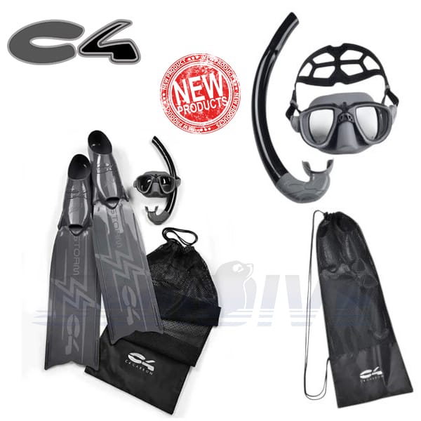 義大利C4 STORM 蛙鞋面鏡組｜海豹潛水 SealDIVE 漁獵潛水裝備