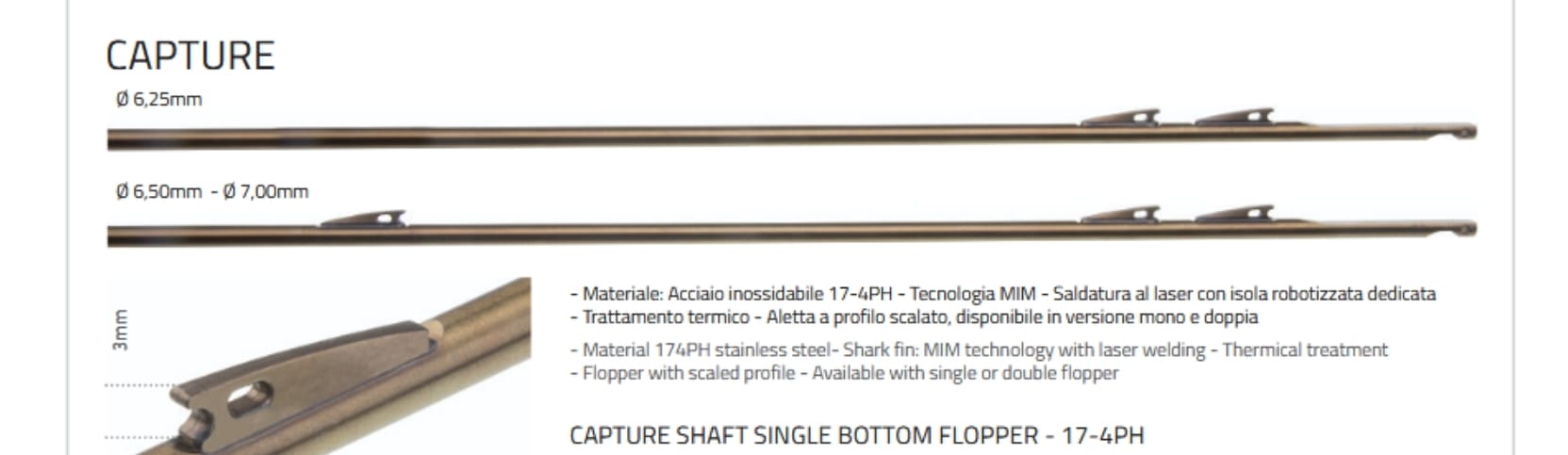 義大利 Salvimar 6.25/6.5mm 大鯊魚鰭高速鏢(倒鉤片朝下) 魚鏢 第 3 張｜海豹潛水 SealDIVE