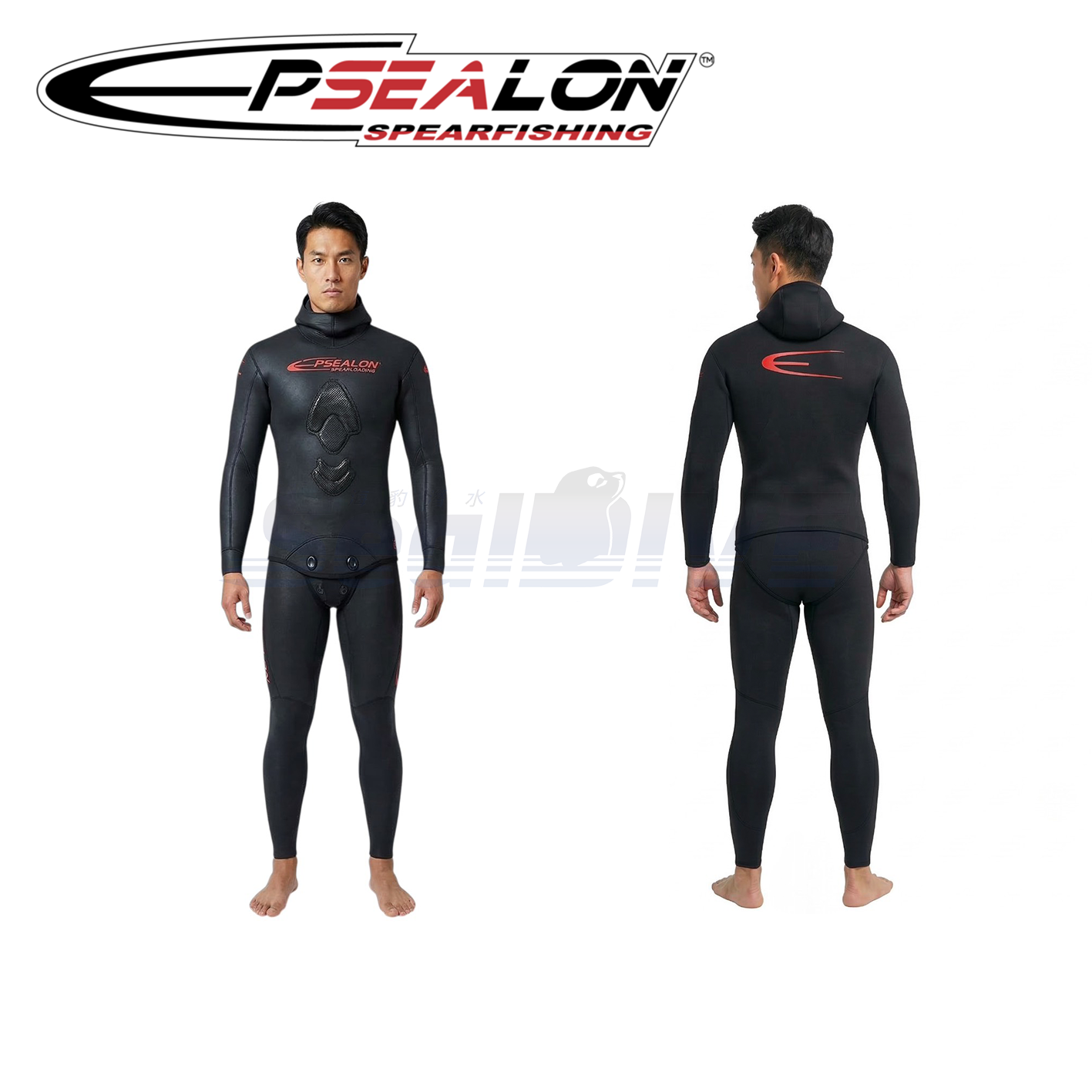 法國 EPSEALON 防寒衣 全黑紅Logo 3mm 5mm｜EPSEALON 漁獵潛水裝備