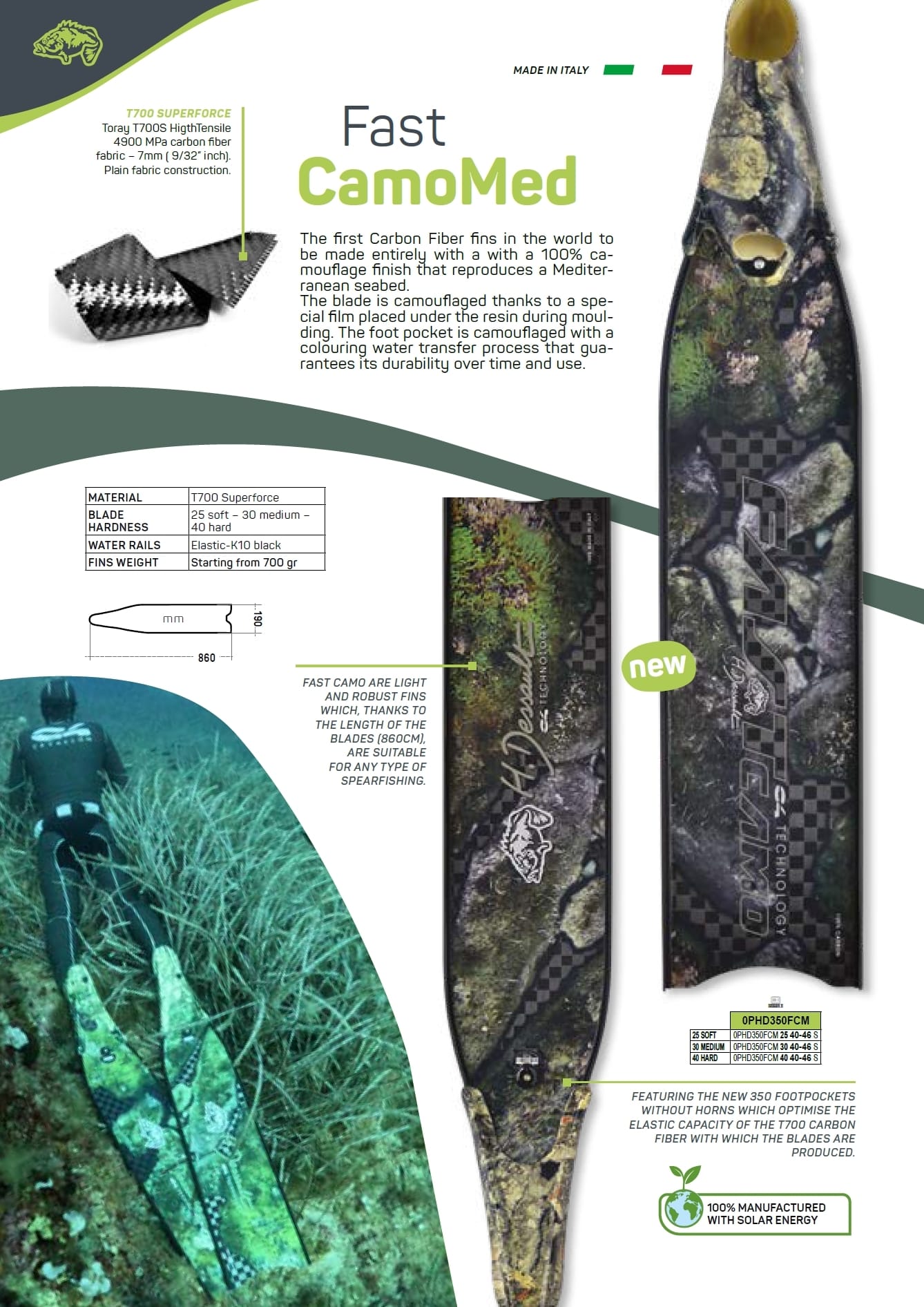 C4 HD CamoMed CamoBlack Carbon T700 碳纖維長蛙鞋 第 5 張｜海豹潛水 SealDIVE