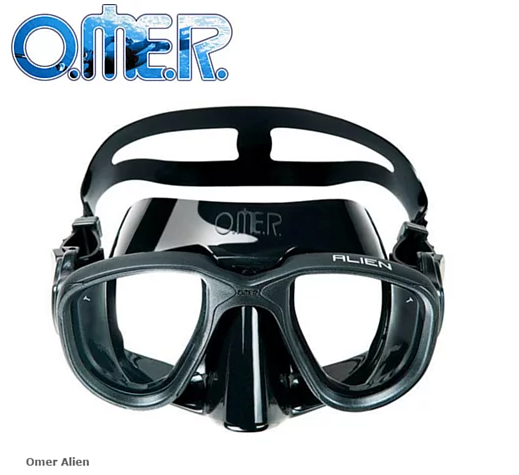 OMER Alien 低容積面鏡 全黑 透明 透藍 第 2 張｜海豹潛水 SealDIVE